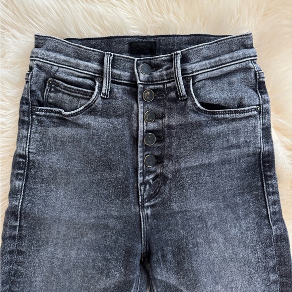 Mother Pixie Dazzler Skimp - Ankle Fray Jeans - Train Stops - Picture 2 of 7